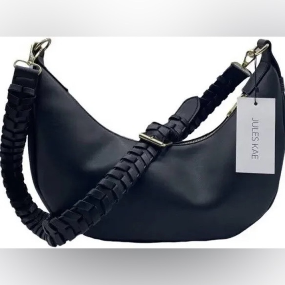 Jules Kae Zola black vegan leather bag, NEW